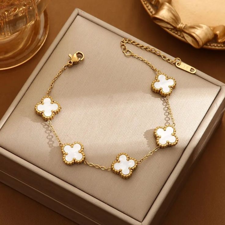 Set Pulsera Trebol Van Cleef + CAJA REGALO SP (PAREJA)