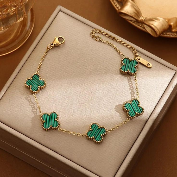 Set Pulsera Trebol Van Cleef + CAJA REGALO SP (PAREJA)