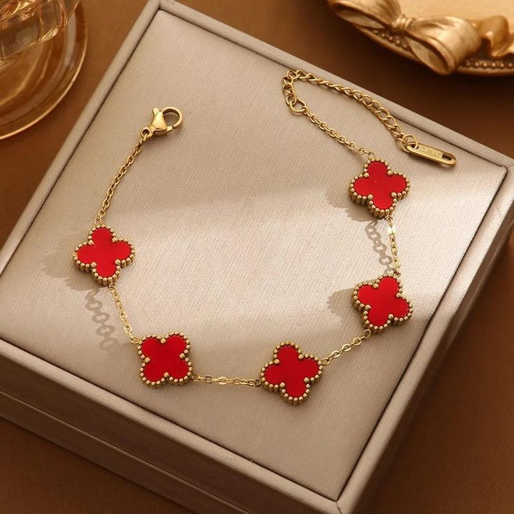 Set Pulsera Trebol Van Cleef + CAJA REGALO SP (PAREJA)