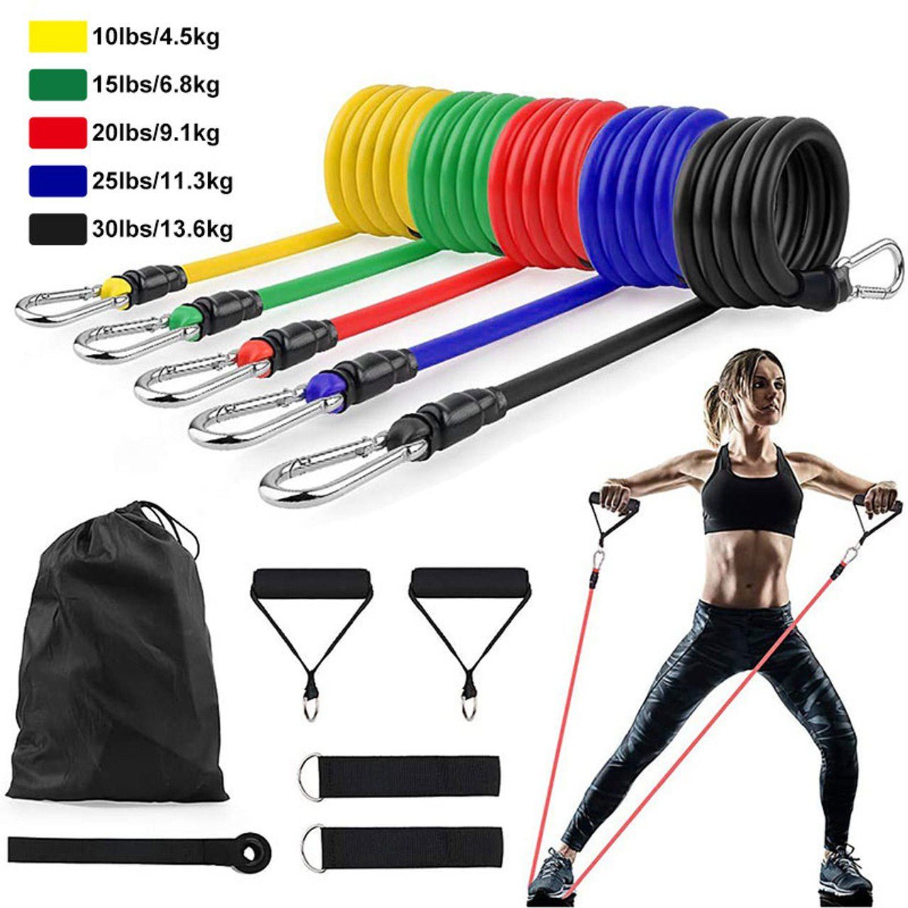 Kit 11 Piezas Bandas Elásticas Tubulares - ALaVueltaShop