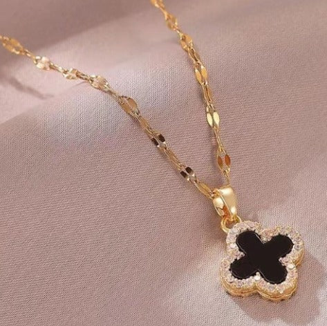 Collar Trebol Van Cleef B/N + CAJA Regalo